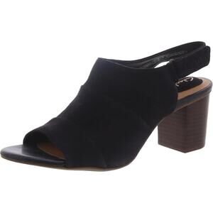 Clarks Women’s Suede Black Slingback Low Heel Sandal Comfort Tech Size 8.M